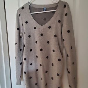 Gray & Black polka dot sweater